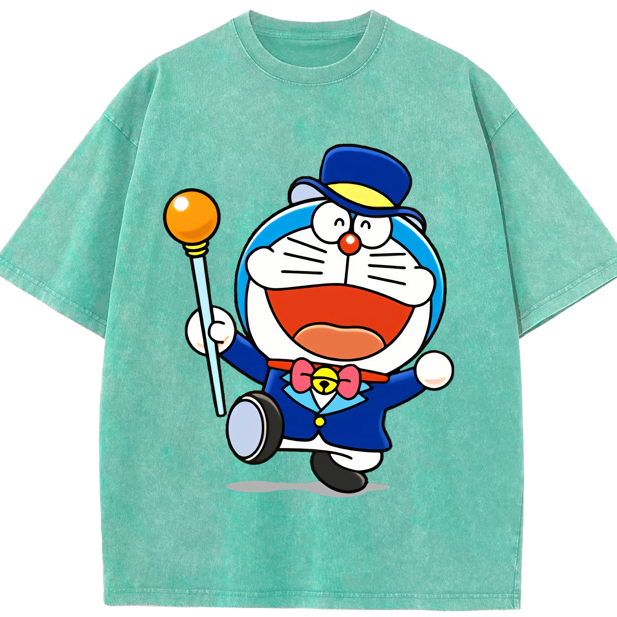 （画像用） ドラえもん Doraemon 綿100% ヴィンテージ風 半袖Tシャツ（フロントプリント）